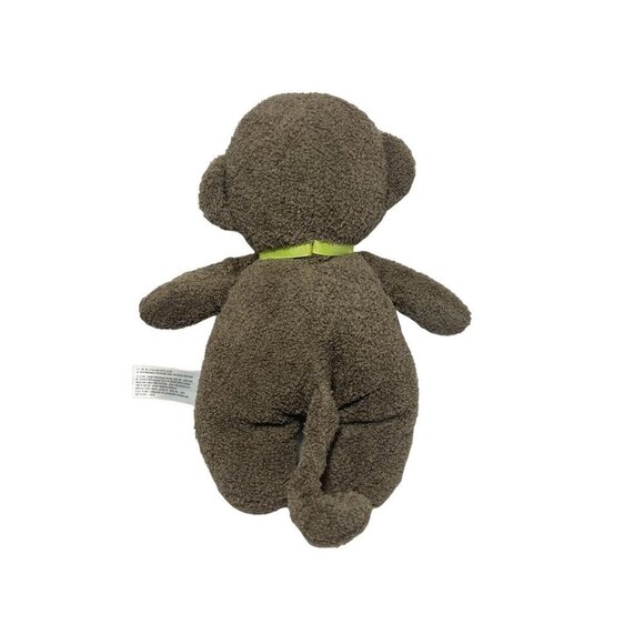 Carter's Baby Brown MONKEY Plush Rattle Toy Green Ribbon Bow 61230 - Picture 2 of 5